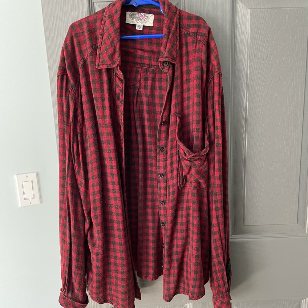 UO Red Flannel Shirt